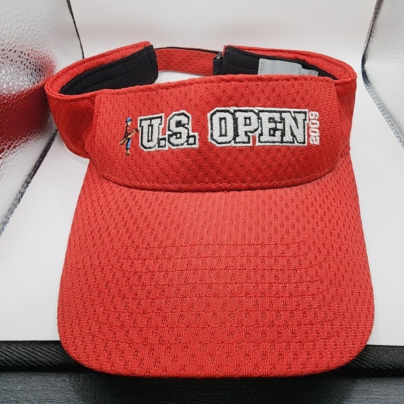 Ashworth Other - New Ashworth 2009 US‎ Open Bethpage Black Lite Mesh Golf Hat Visor Red Mens OSFA